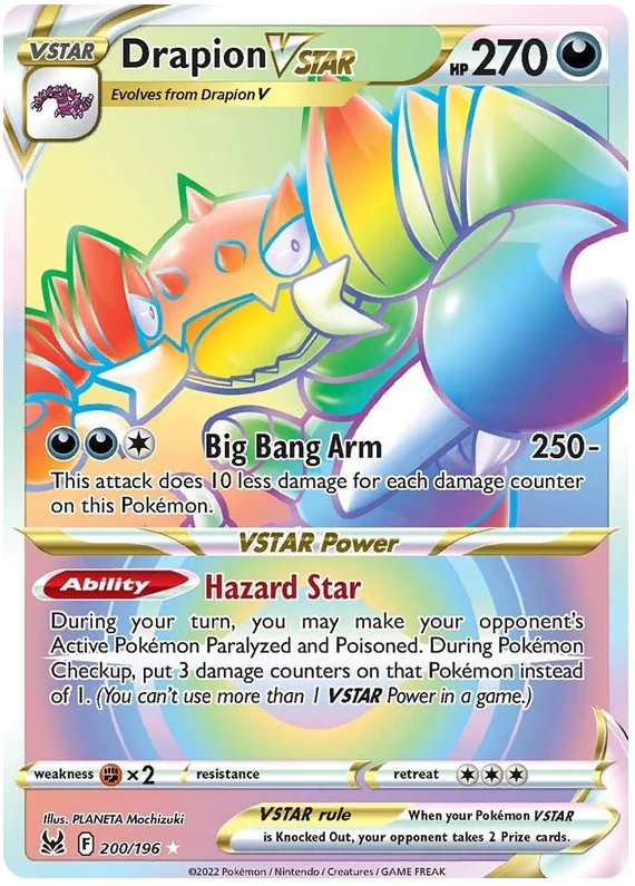 Drapion VSTAR (Secret) Lost Origin Pokemon Single Card 200/196