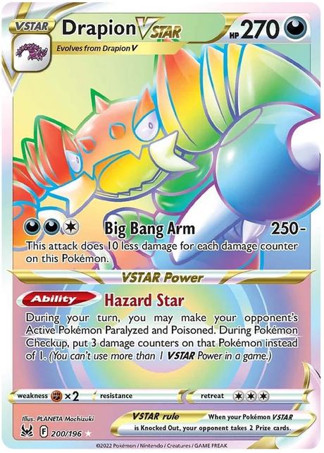 Drapion VSTAR (Secret) Lost Origin Pokemon Single Card 200/196