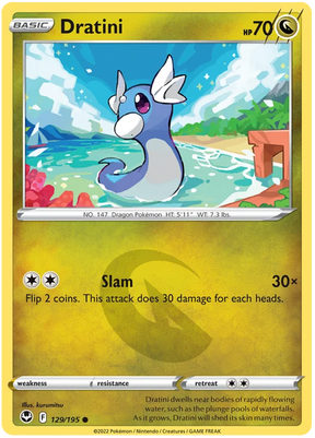 Dratini Silver Tempest Pokemon Single 129/195