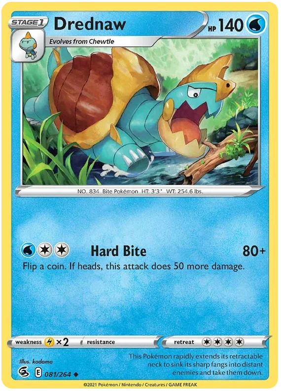 Drednaw Fusion Strike Pokemon Card Singles 081/264