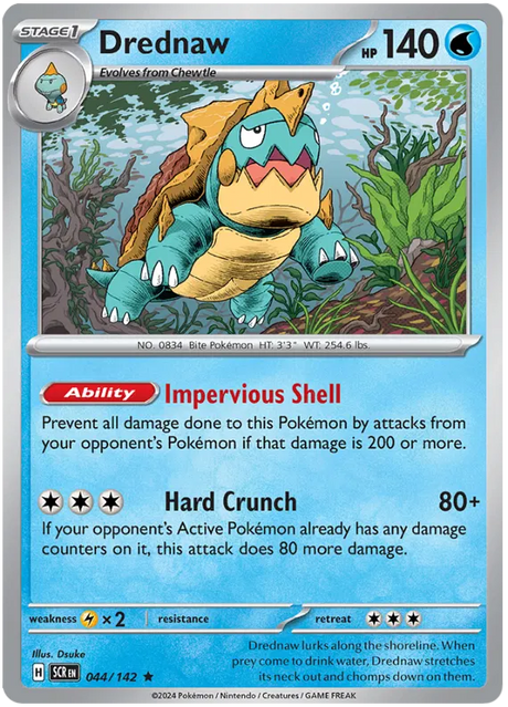 Drednaw Stellar Crown Pokemon Single Card 044/142