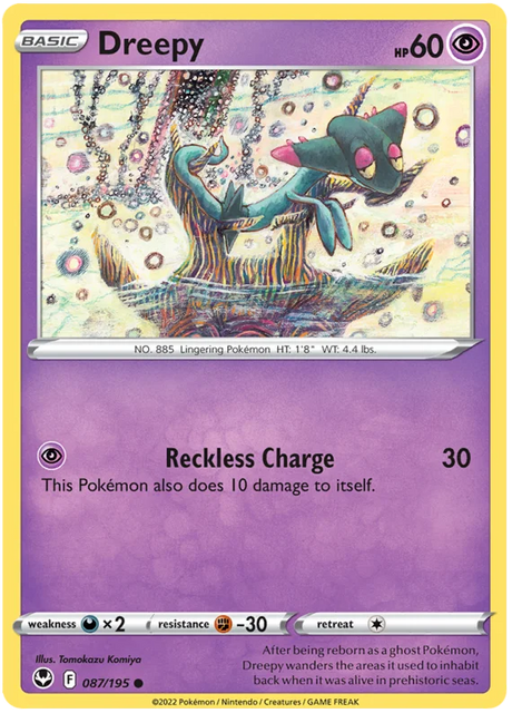 Dreepy Silver Tempest Pokemon Single 087/195