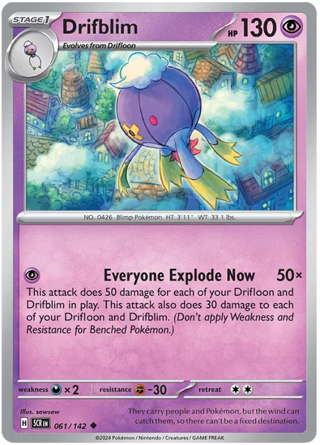 Drifblim Stellar Crown Pokemon Single Card 061/142