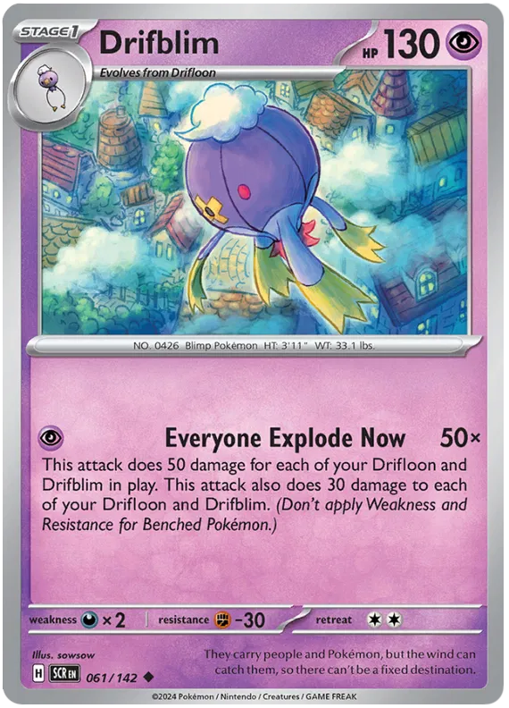 Drifblim Stellar Crown Pokemon Single Card 061/142