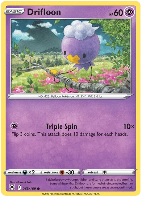 Drifloon Astral Radiance Pokemon Card Singles 063/189