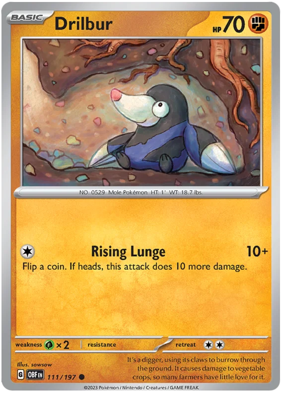 Drillbur Obsidian Flames Single Pokemon Card