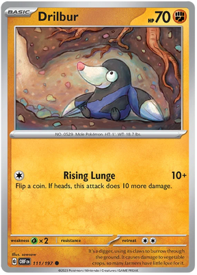 Drillbur Obsidian Flames Single Pokemon Card