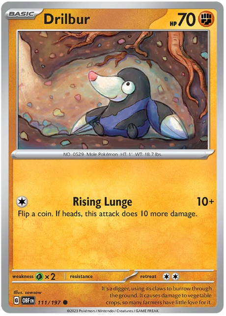 Drillbur Obsidian Flames Single Pokemon Card