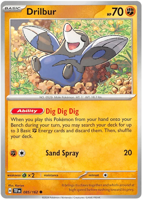 Drilbur Temporal Forces Pokemon Single 085/162