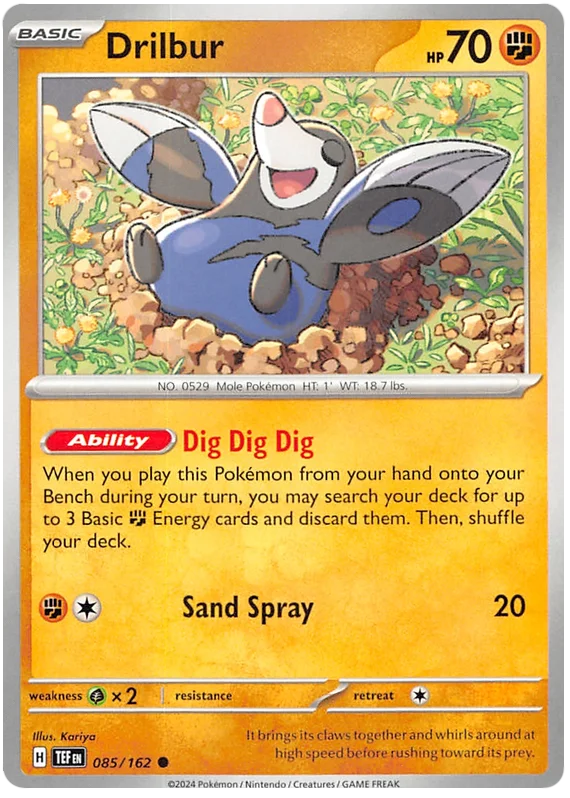 Drilbur Temporal Forces Pokemon Single 085/162