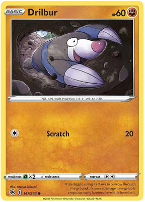 Drilbur Fusion Strike Pokemon Card Singles 147/264
