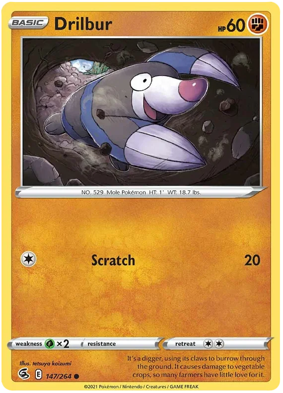 Drilbur Fusion Strike Pokemon Card Singles 147/264