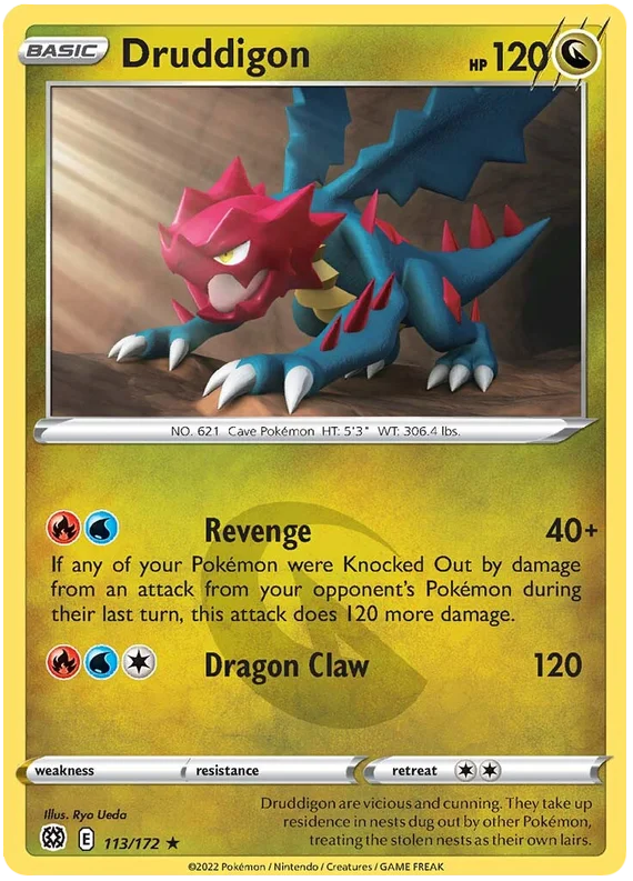 Druddigon Brilliant Stars Pokemon Card Singles 113/172