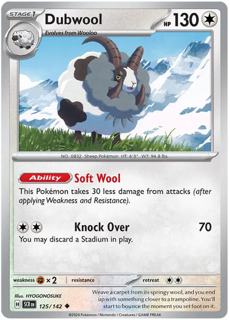 Dubwool Stellar Crown Pokemon Single Card 125/142
