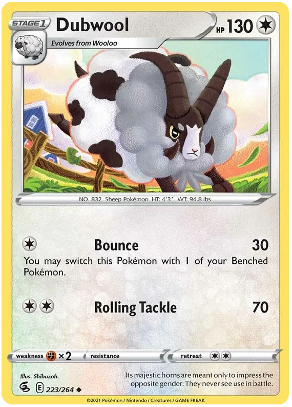 Dubwool Fusion Strike Pokemon Card Singles 223/264
