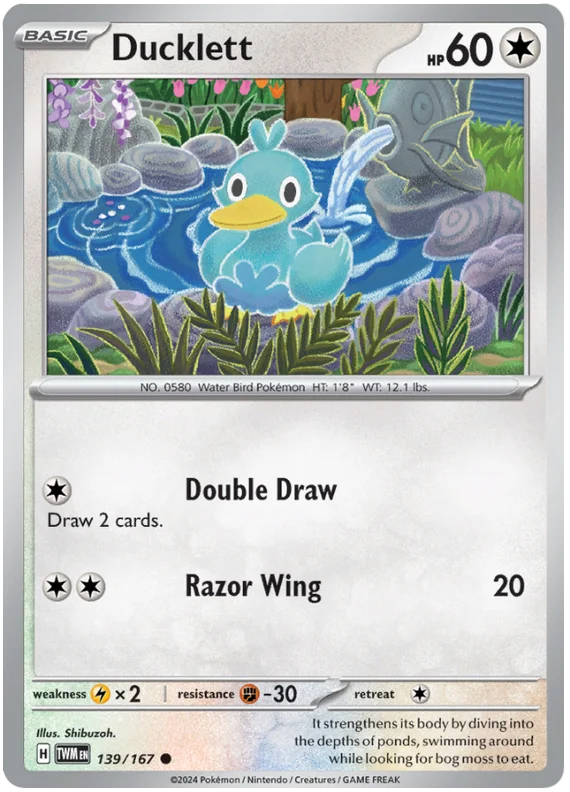 Ducklett Twilight Masquerade Pokemon Single 139/167