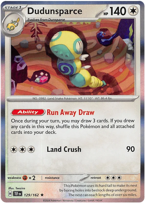 Dudunsparce Temporal Forces Pokemon Single 129/162