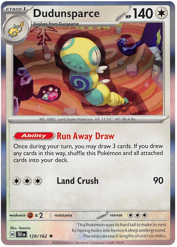 Dudunsparce Temporal Forces Pokemon Single 129/162