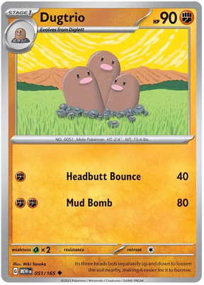 Dugtrio 151 Single Pokemon Card