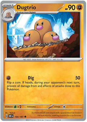 Dugtrio Obsidian Flames Single Pokemon Card