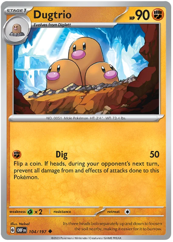 Dugtrio Obsidian Flames Single Pokemon Card
