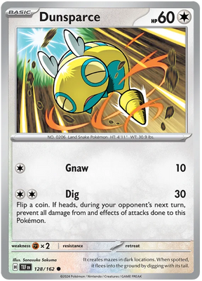 Dunsparce Temporal Forces Pokemon Single 128/162