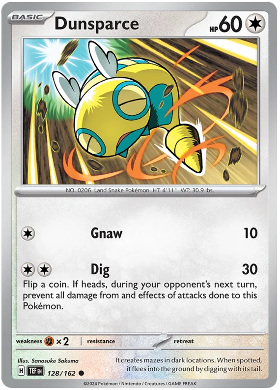 Dunsparce Temporal Forces Pokemon Single 128/162