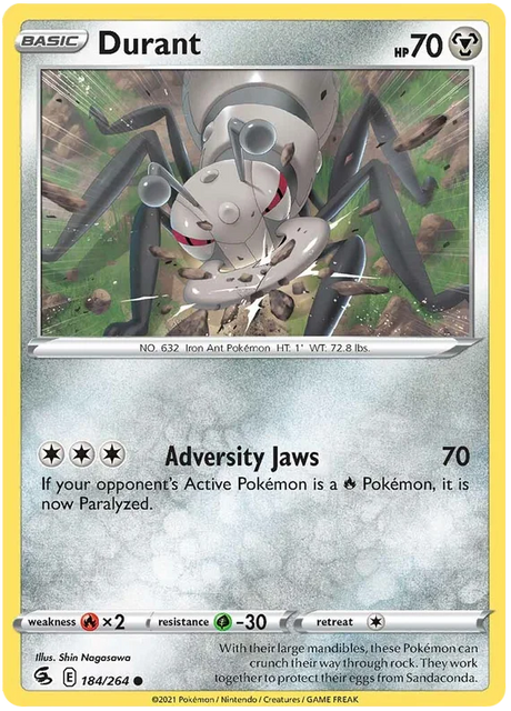 Durant Fusion Strike Pokemon Card Singles 184/264