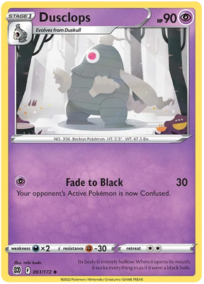 Dusclops Brilliant Stars Pokemon Card Singles 061/172