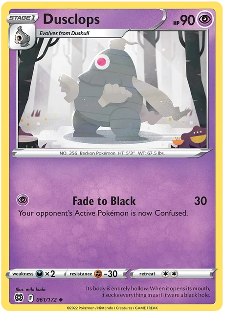 Dusclops Brilliant Stars Pokemon Card Singles 061/172