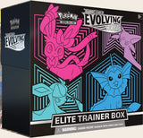 Pokémon Evolving Skies Elite Trainer Box featuring  Sylveon, Espeon, Glaceon, Vaporeon