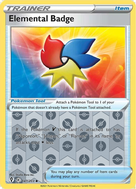 Elemental Badge 147/203, Evolving Skies, Reverse Holo finish, representative matte composite