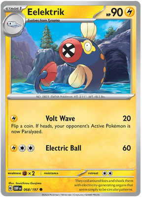 Eelektrik Obsidian Flames Single Pokemon Card