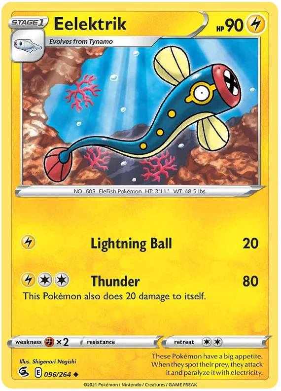 Eelektrik Fusion Strike Pokemon Card Singles 096/264