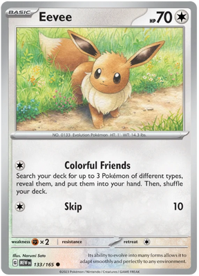 Eevee 151 Single Pokemon Card