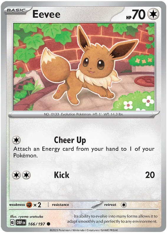 Eevee Obsidian Flames Single Pokemon Card