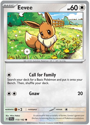 Eevee Stellar Crown Pokemon Single Card 113/142