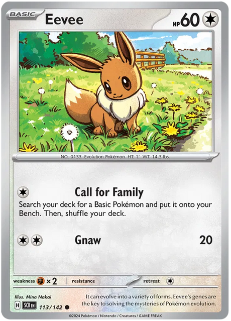 Eevee Stellar Crown Pokemon Single Card 113/142