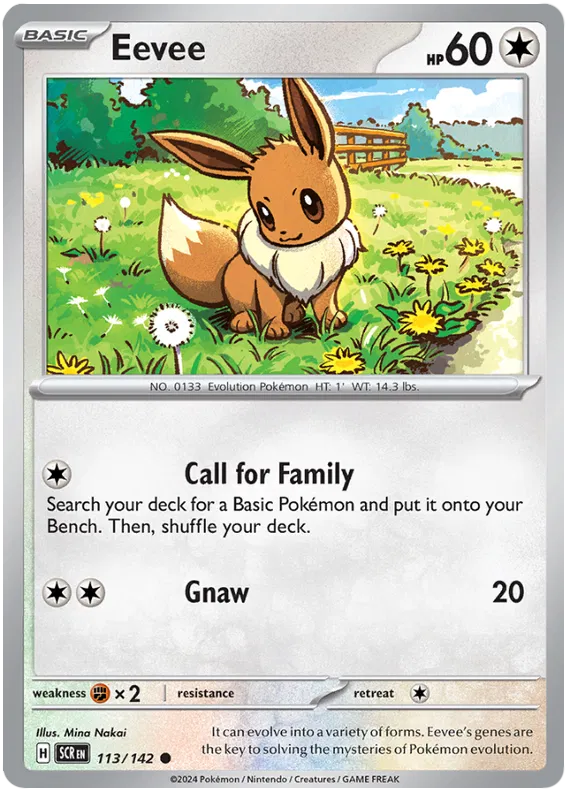 Eevee Stellar Crown Pokemon Single Card 113/142