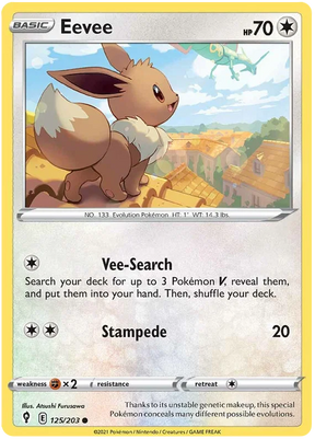 Eevee 125/203 - Pokemon TCG Evolving Skies card