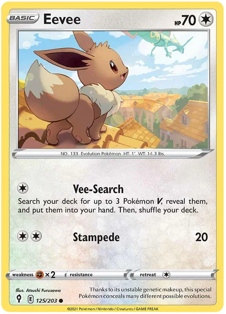 Eevee 125/203 - Pokemon TCG Evolving Skies card
