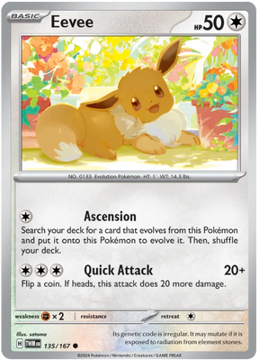 Eevee Twilight Masquerade Pokemon Single 135/167