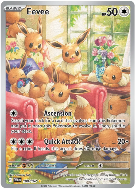 Eevee (Illustration Rare) Twilight Masquerade Pokemon Single 188/167