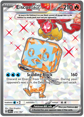 Eiscue ex Full Art Obsidian Flames Single Pokemon Card
