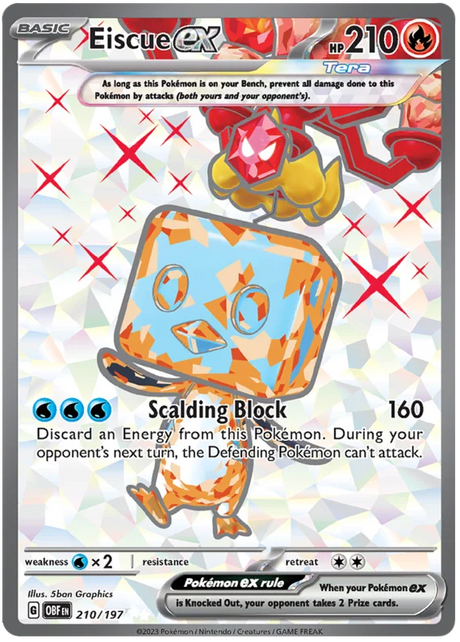 Eiscue ex Full Art Obsidian Flames Single Pokemon Card