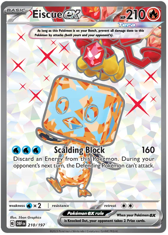 Eiscue ex Full Art Obsidian Flames Single Pokemon Card