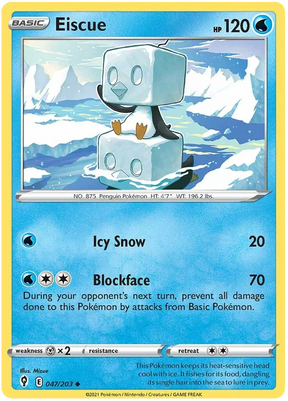 Eiscue 047/203 - Pokemon TCG Evolving Skies card