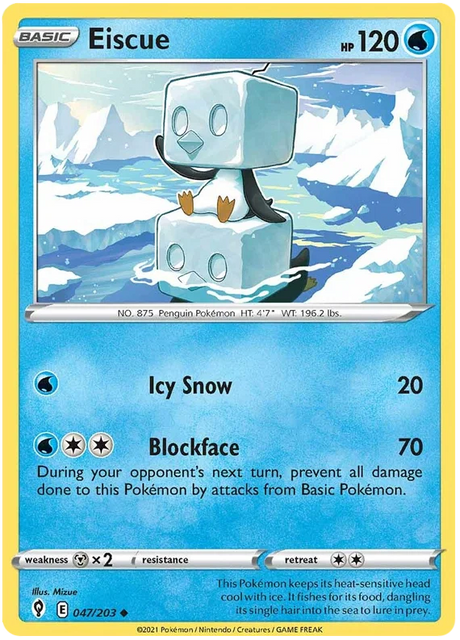 Eiscue 047/203 - Pokemon TCG Evolving Skies card