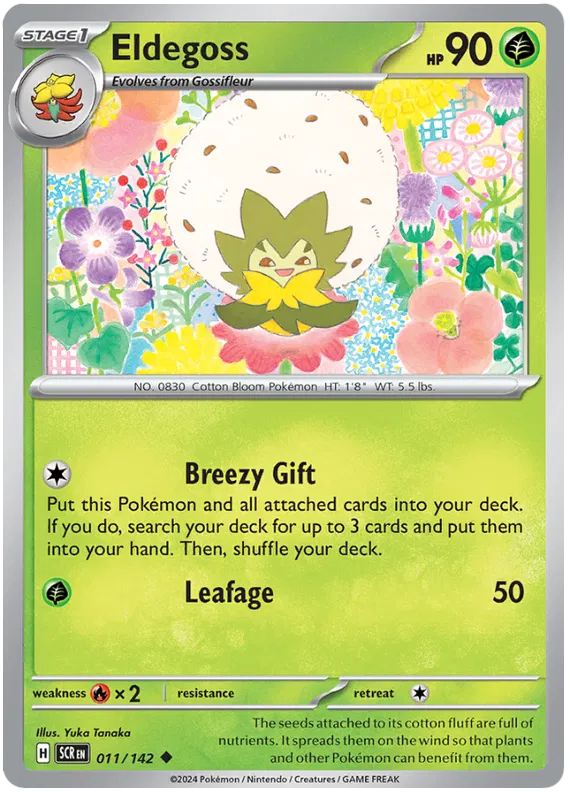 Eldegoss Stellar Crown Pokemon Single Card 011/142