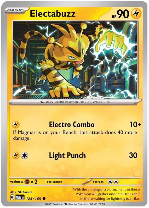 Electabuzz 151 Single Pokemon Card
